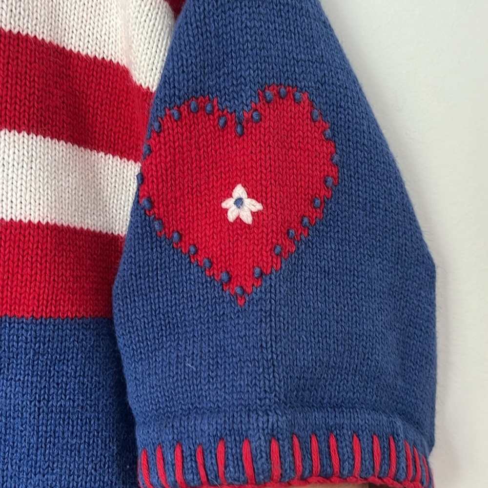 Thyme Nautical Patriotic Knit Cardigan - Red, White, and Blue 4th  Sz L ⚫️ - Picture 5 of 8